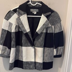 Zara Women jacket ( Zara Spain 🇪🇸) Cropped Checkered Black/White size medium